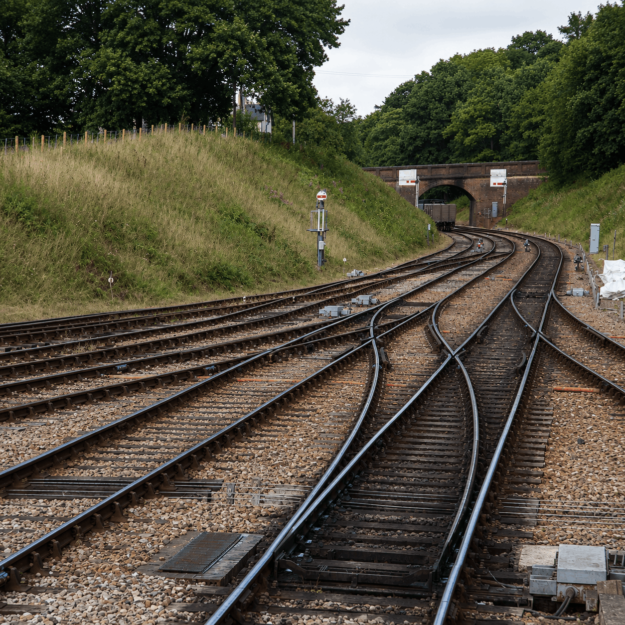 Empty Train Track. The Kings Ferry Coach Replacement
